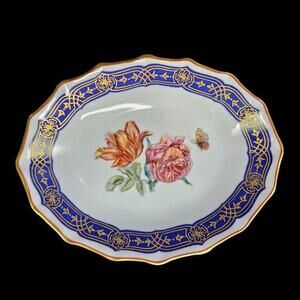 Mildred Mottahedeh‎ Trinket Dish Merian Service Floral Scalloped Oval Portugal